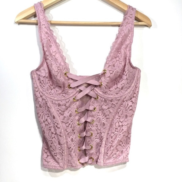 VS LACE-UP LACE CORSET TOP SZ 36C - Picture 3 of 6